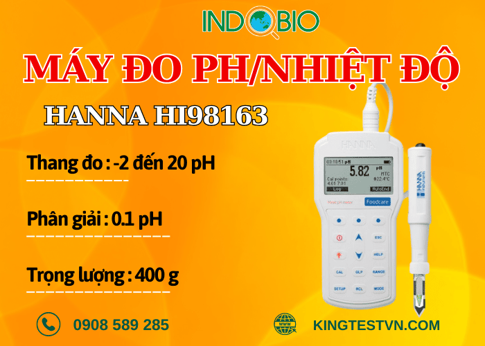 Máy đo pH/Nhiệt độ Hanna HI98163